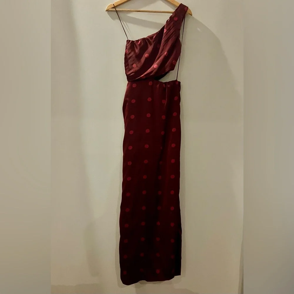 Abercrombie & Fitch Burgundy One-Shoulder Dress, XS